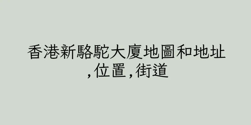 香港新駱駝大廈地圖和地址,位置,街道