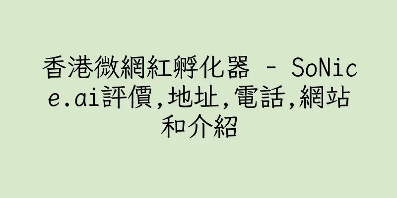 香港微網紅孵化器 - SoNice.ai評價,地址,電話,網站和介紹