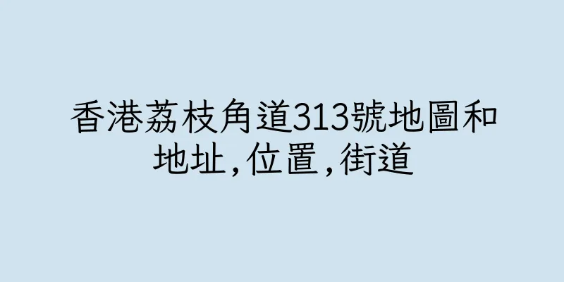 香港荔枝角道313號地圖和地址,位置,街道